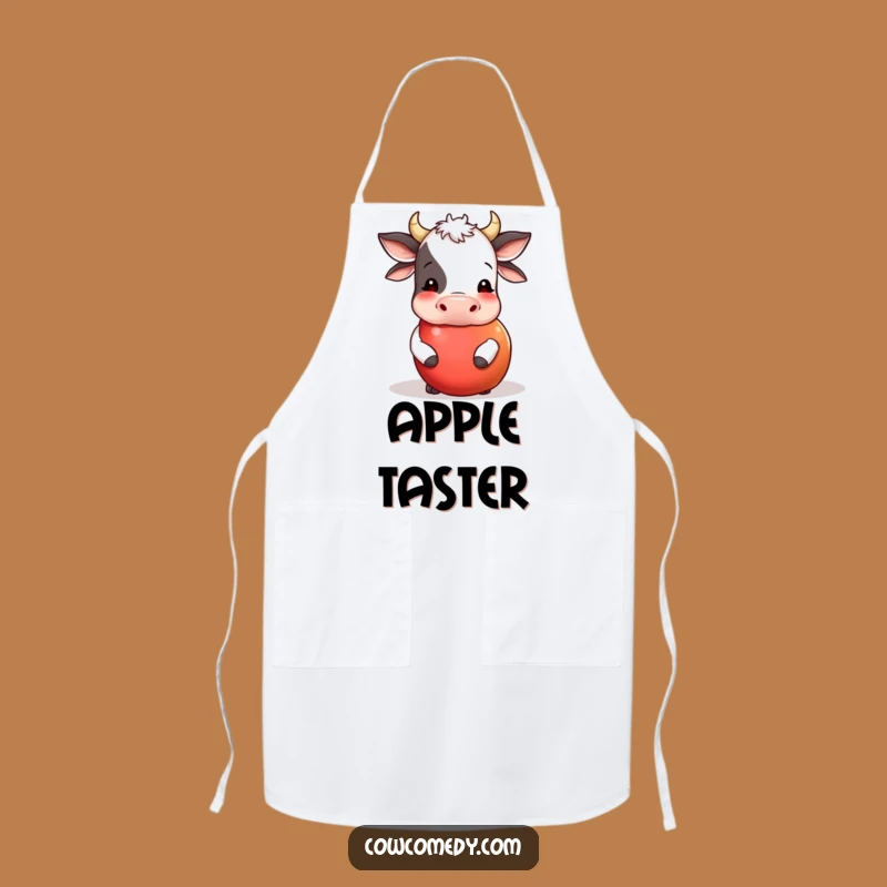 Funny Cow Apple Nudger Kitchen Apron: Cook with Playful Flair