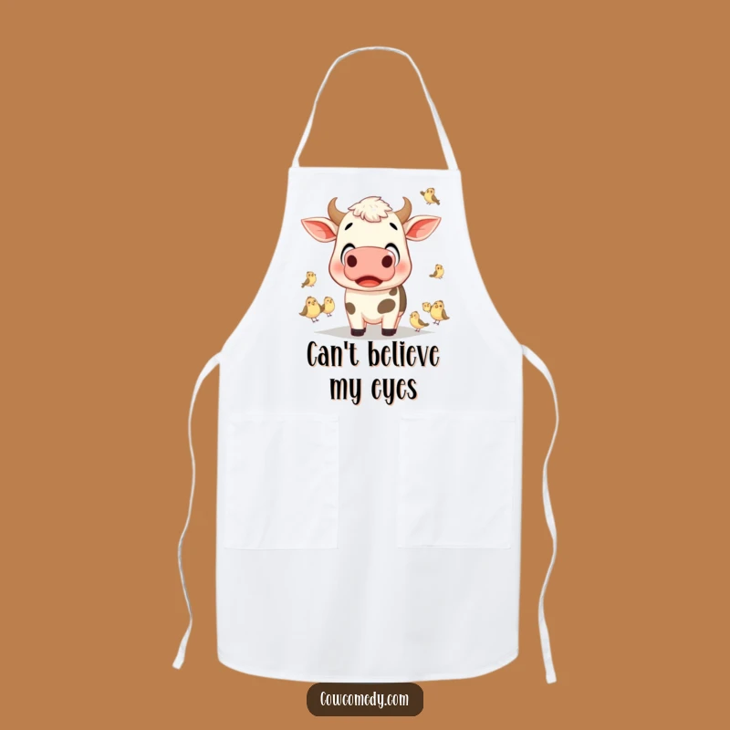 Funny Surprised Cow Apron: Cook with Comedic Astonishment in the Kitchen