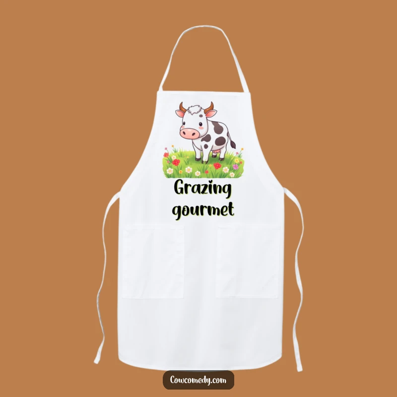 Funny Contented Cow Apron: Peaceful Cooking with Farmyard Flair