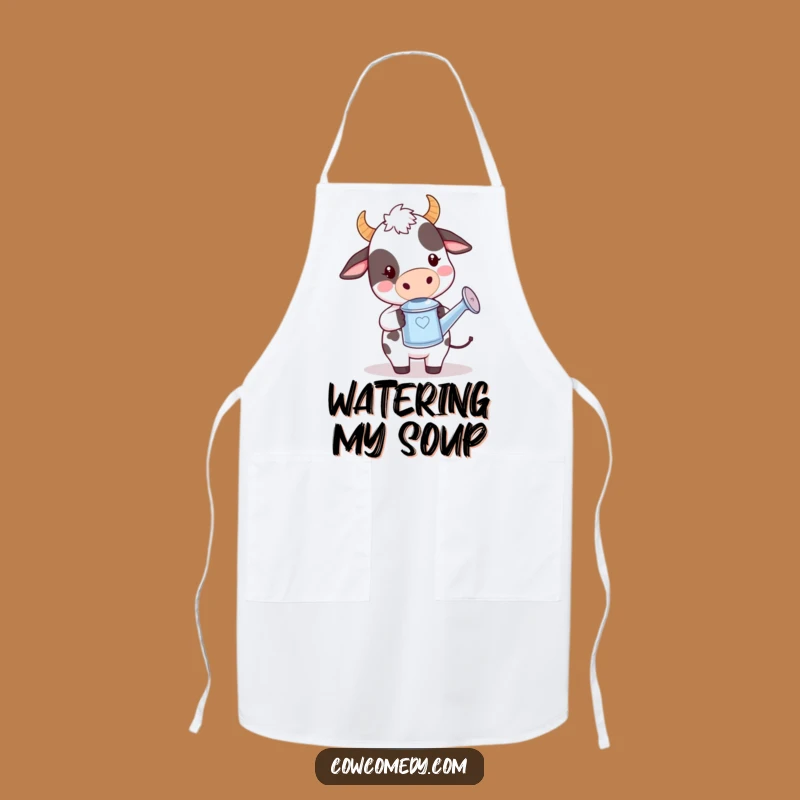 Funny Kawaii Cow Garden Apron - Playful Watering Kitchen Gift