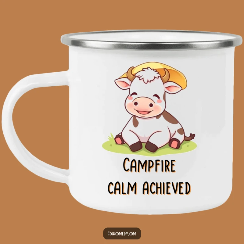 Adventure Funny Content Cow Camping Mug: Sip Peacefully Outdoors