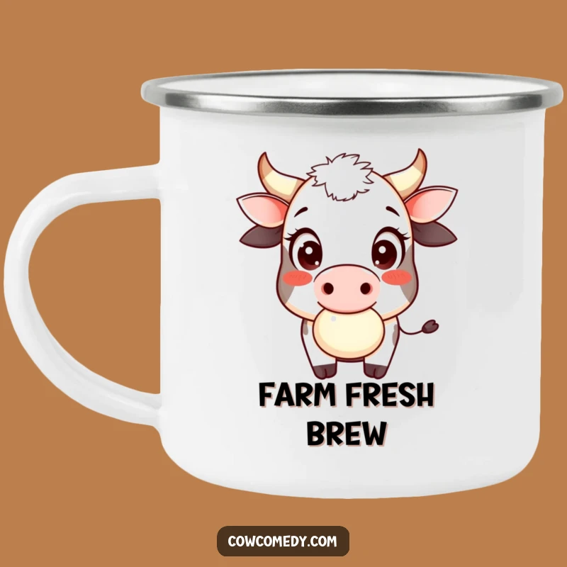 Funny Cow Cud Chewer Camping Mug: Playful Farm Companion for Sips