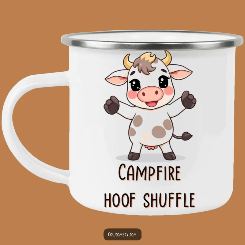 Funny Kawaii Cow Dance Camping Mug - Goofy Outdoor Fun, Durable Funny Gift!