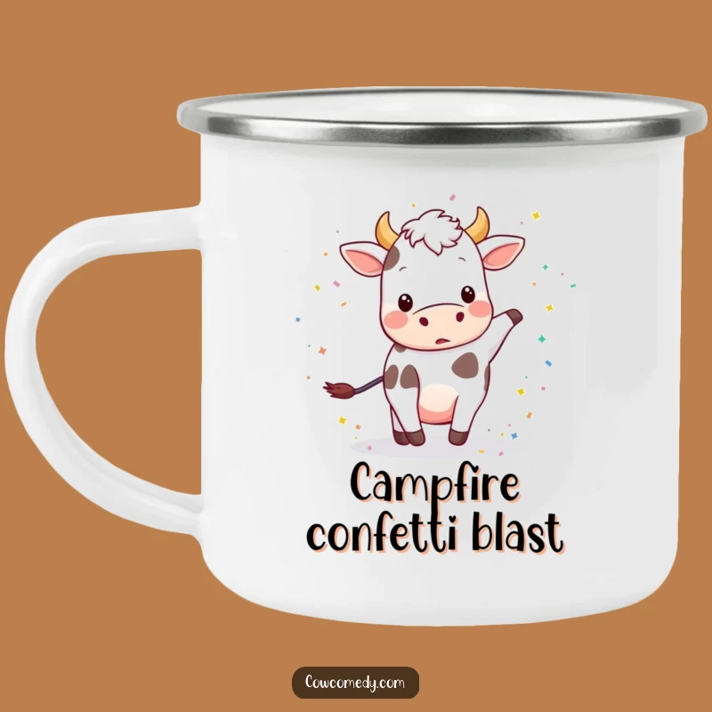 Funny Playful Cow Confetti Camping Mug: Party On the Go, Awesome Funny Gift