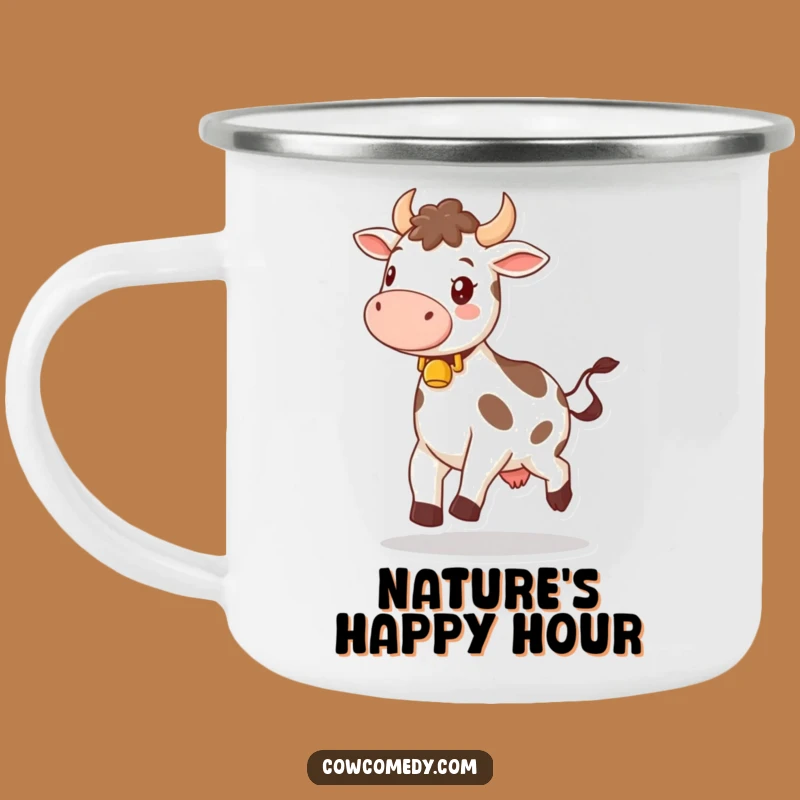 Funny Happy Bell Cow Camping Mug: Outdoor Cheer Gift