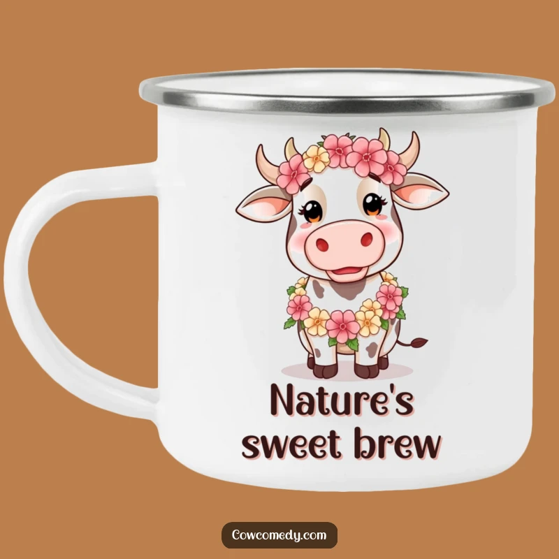 Funny Silly Cow Camping Mug: Campfire Blooms, Perfect Funny Gift