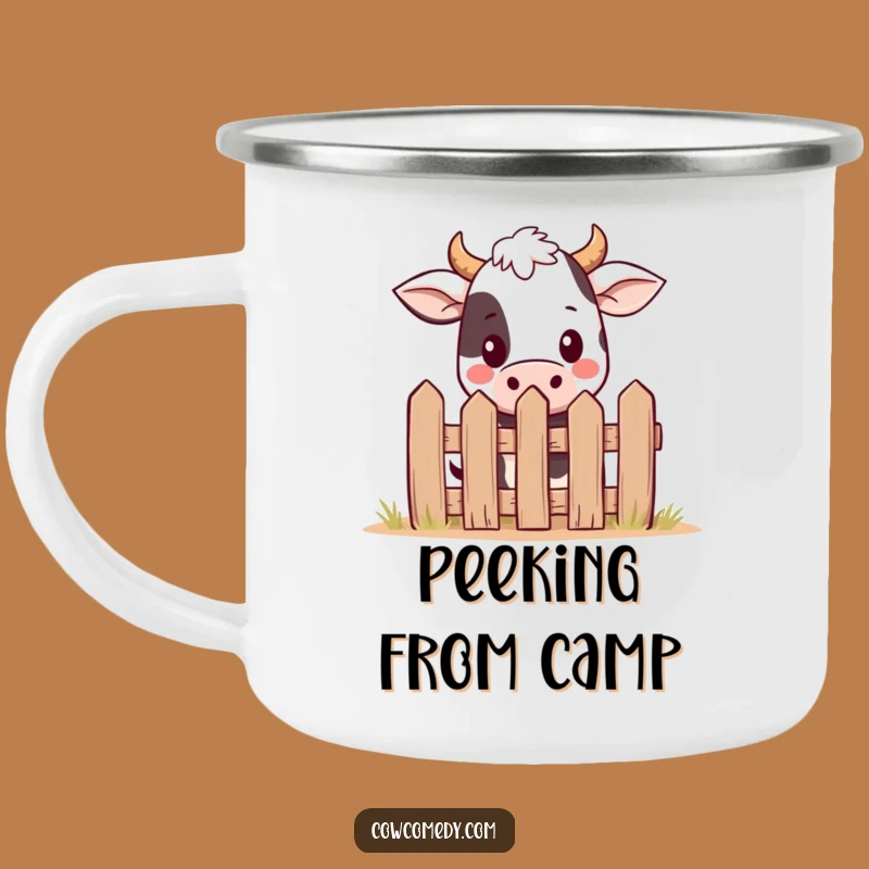 Funny Kawaii Cow Camping Mug - Durable Peekaboo Farm Adventure Gift