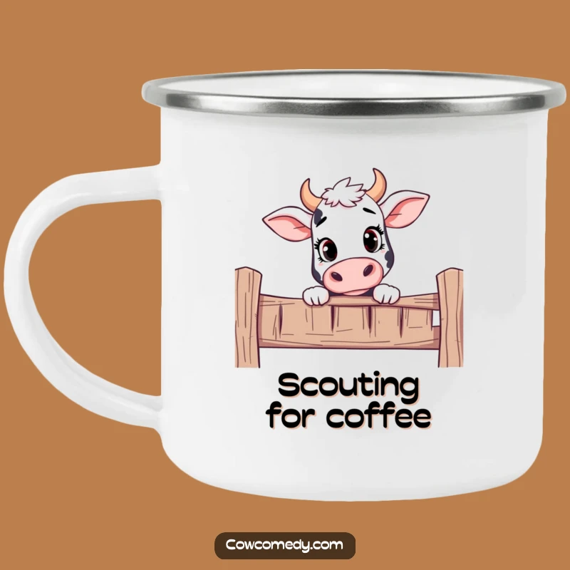 Funny Curious Cow Peeking Camping Mug: Explore More, Awesome Funny Gift
