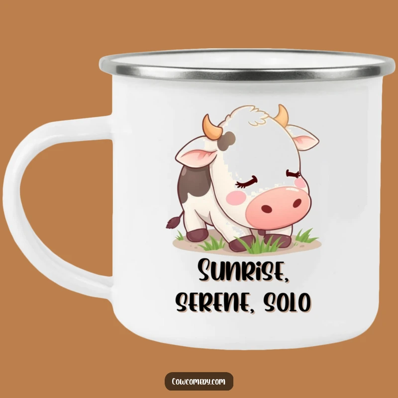 Funny Contented Cow Camping Mug: Trail Serenity, Perfect Funny Gift