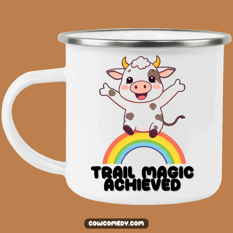 Adventure Funny Rainbow Cow Camping Mug: Sip Happiness on the Trail