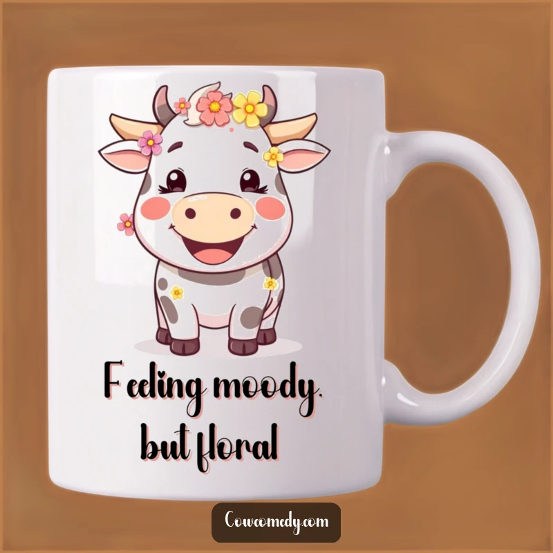 Funny Happy Cow Mug A Blooming Smile Great Funny Gift for Cow Lovers