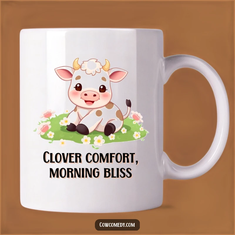 Funny Tiny Cow Rolling Mug: Joyful Clover Fun, Perfect Tiny Gift