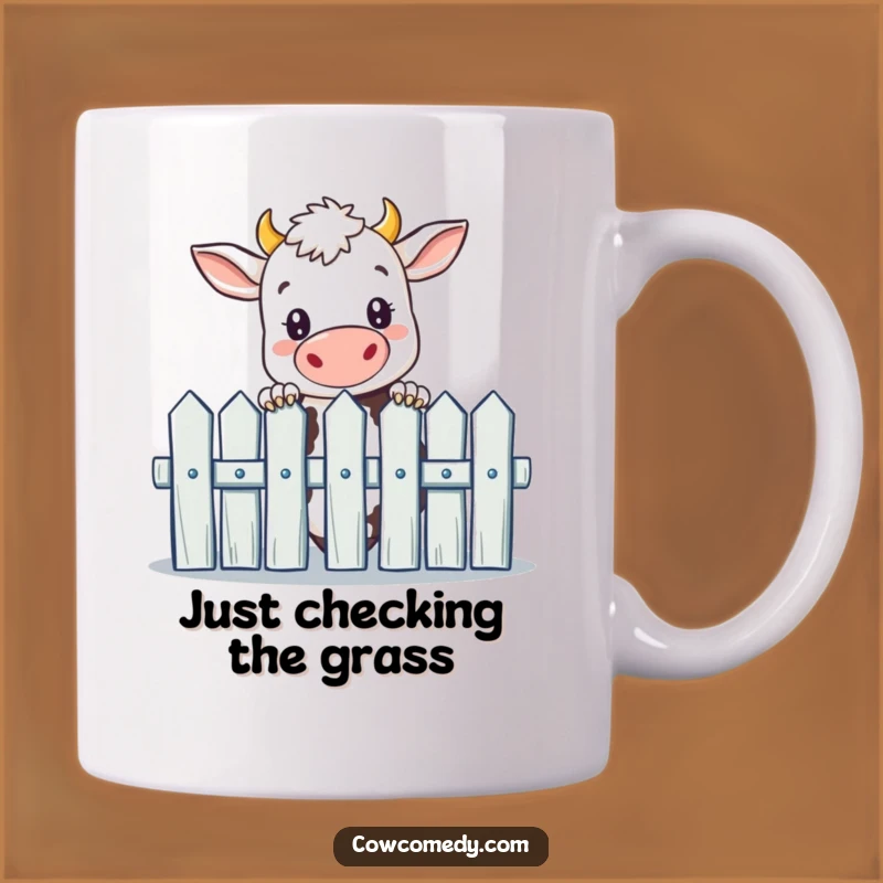 Funny Curious Cow Picket Fence Mug: A Whimsical Gift for Cow Lovers