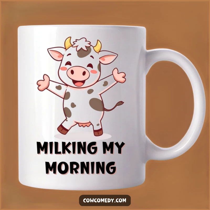 Funny Cheerful Cow Jig Mug: Spotted Dancer for a Hilarious Gift