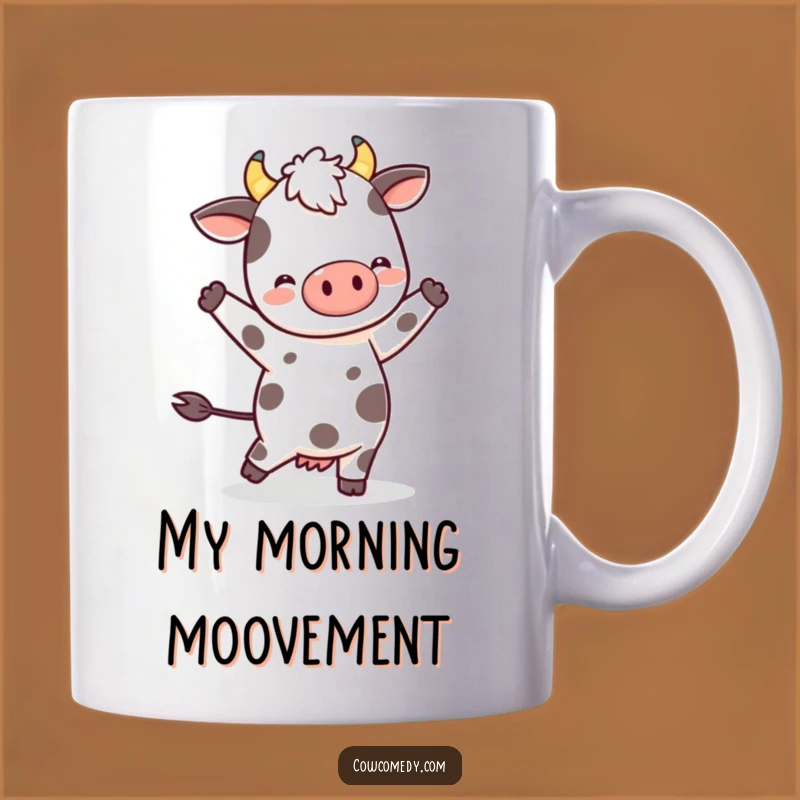 Funny Kawaii Dancing Cow Mug - Adorable Spotted Friend Gift for Cow Lovers