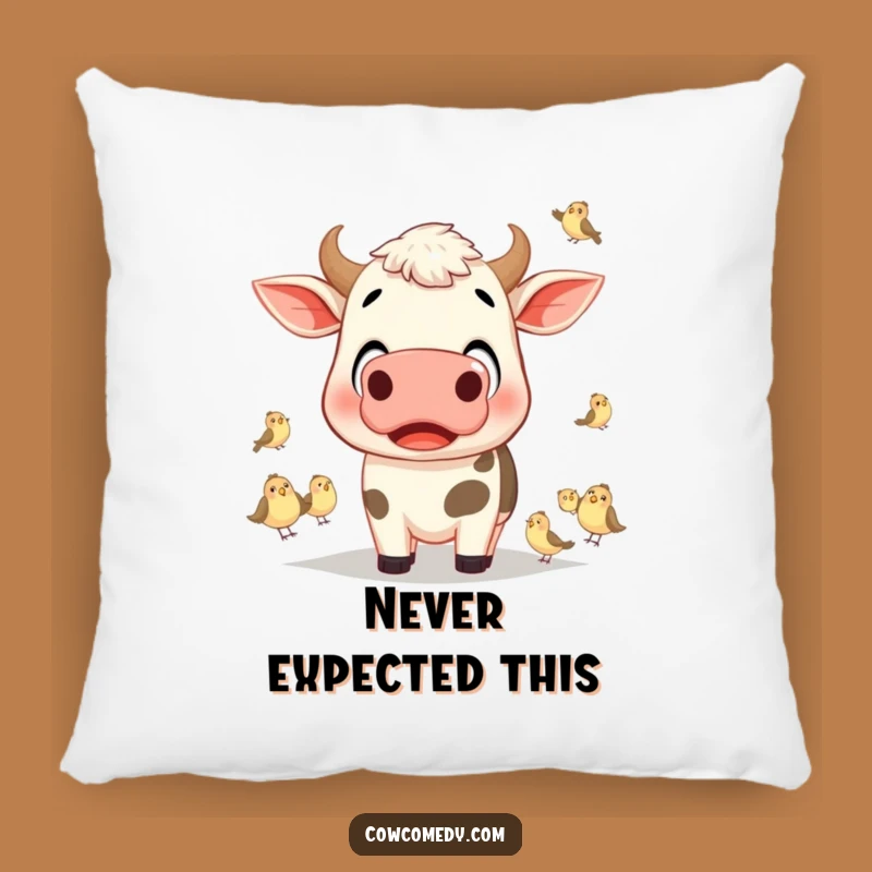 Cozy Funny Surprised Cow Pillow: Huggable Wonder for Your Comfort Space