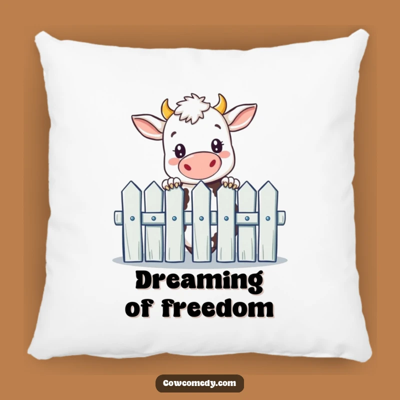 Funny Curious Cow Pillow: Soft Cushion with Farmhouse Charm