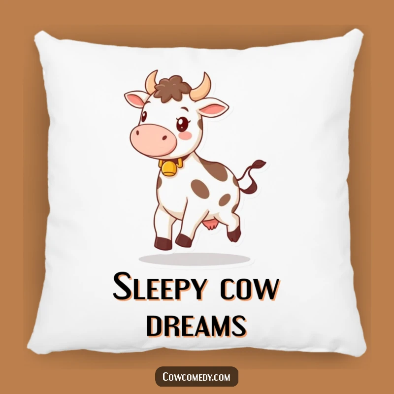 Funny Happy Bell Cow Pillow: Cozy Cheerful Accent Gift