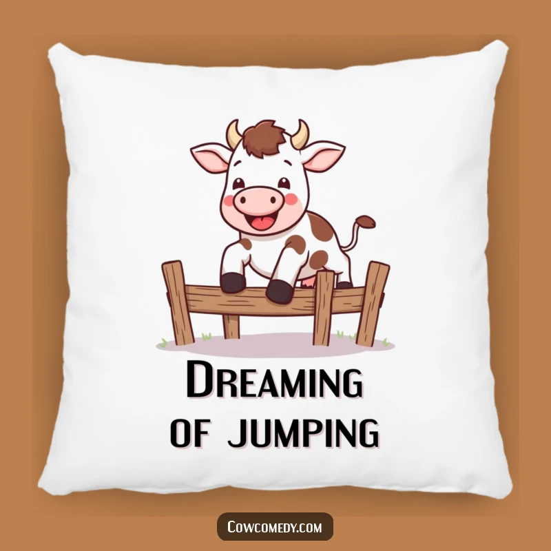 Funny Kawaii Cow Leap Pillow - Cozy Energetic Throw Pillow Gift