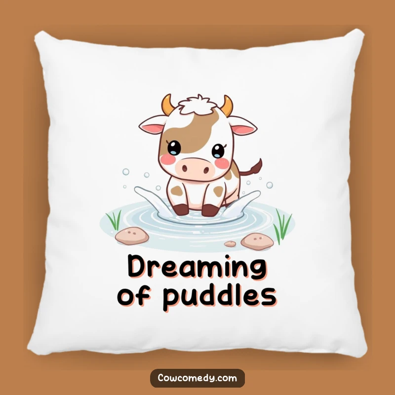 Funny Kawaii Cow Pond Splash Pillow - Cozy Water Comfort, Cute Funny Gift!
