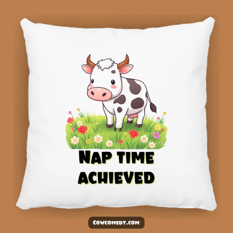 Funny Contented Cow Pillow: Soft Comfort with Pastoral Charm