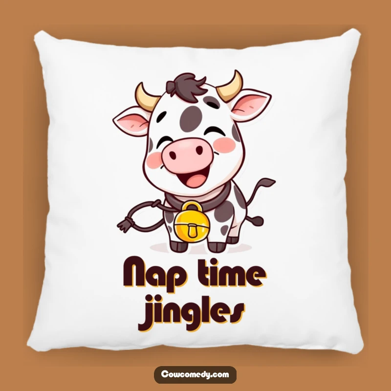 Funny Giggling Cow Pillow With Cowbell Cozy Funny Gift Accent