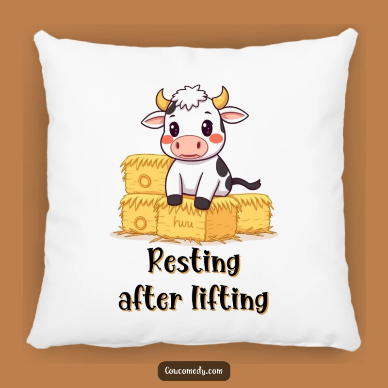 Funny Determined Cow Pillow: Support Your Goals, Perfect Funny Gift