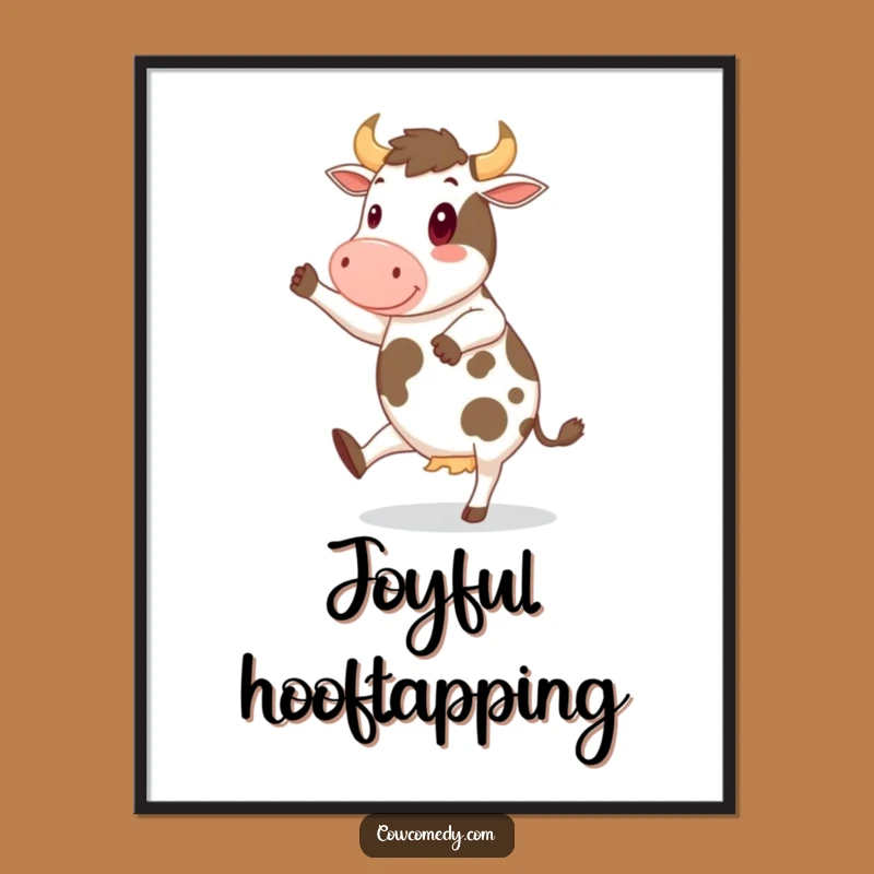 Funny Cheerful Cow Digital Art: Dance Moves, Hilarious Gift Download