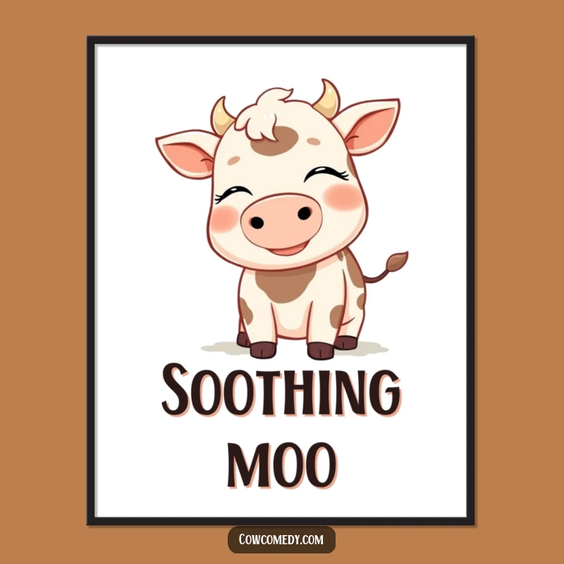 Funny Breezy Cow Digital Art - Serene Cow Wall Decor Gift