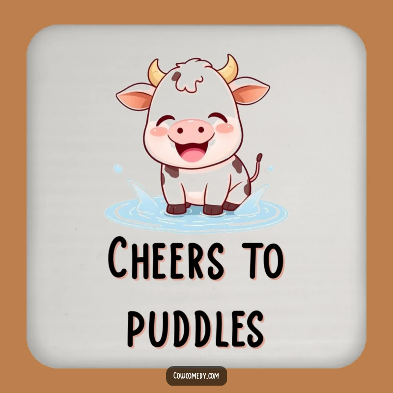 Funny Kawaii Cow Puddle Splash Coasters: Protect Surfaces with Joy