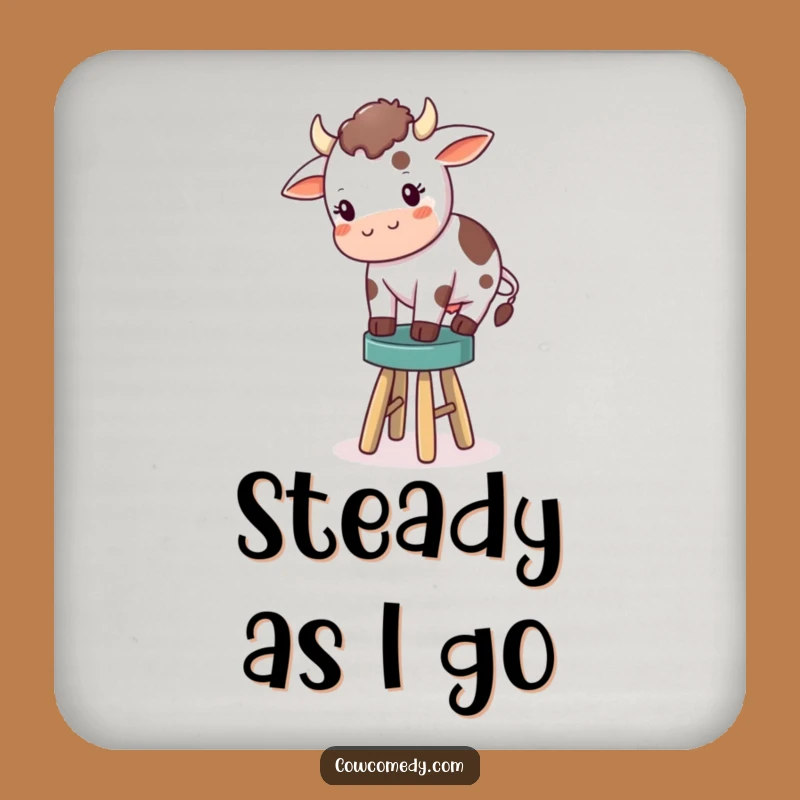 Funny Cow Balancing Stool Coaster: Hilarious Table Protection Gift