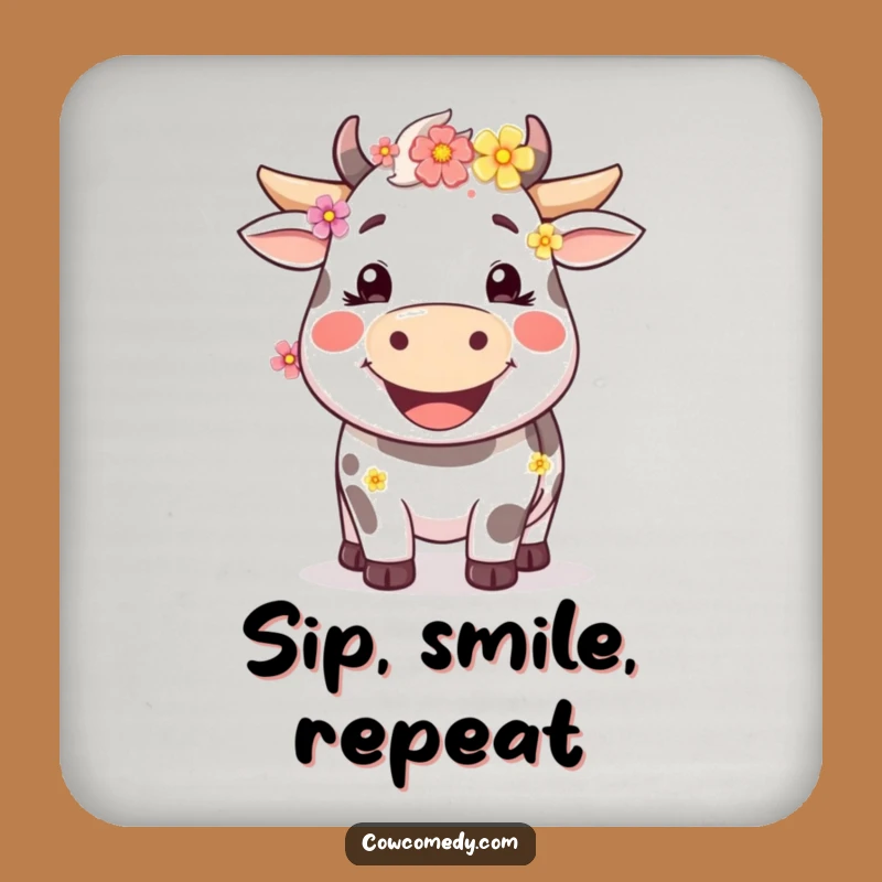 Funny Happy Cow Coaster Set Protect Surfaces with Smiles A Great Funny Gift