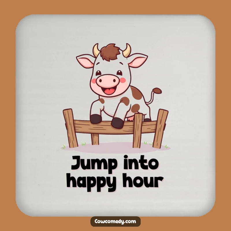 Funny Kawaii Cow Leap Coaster - Energetic Jumping Drink Protector Gift