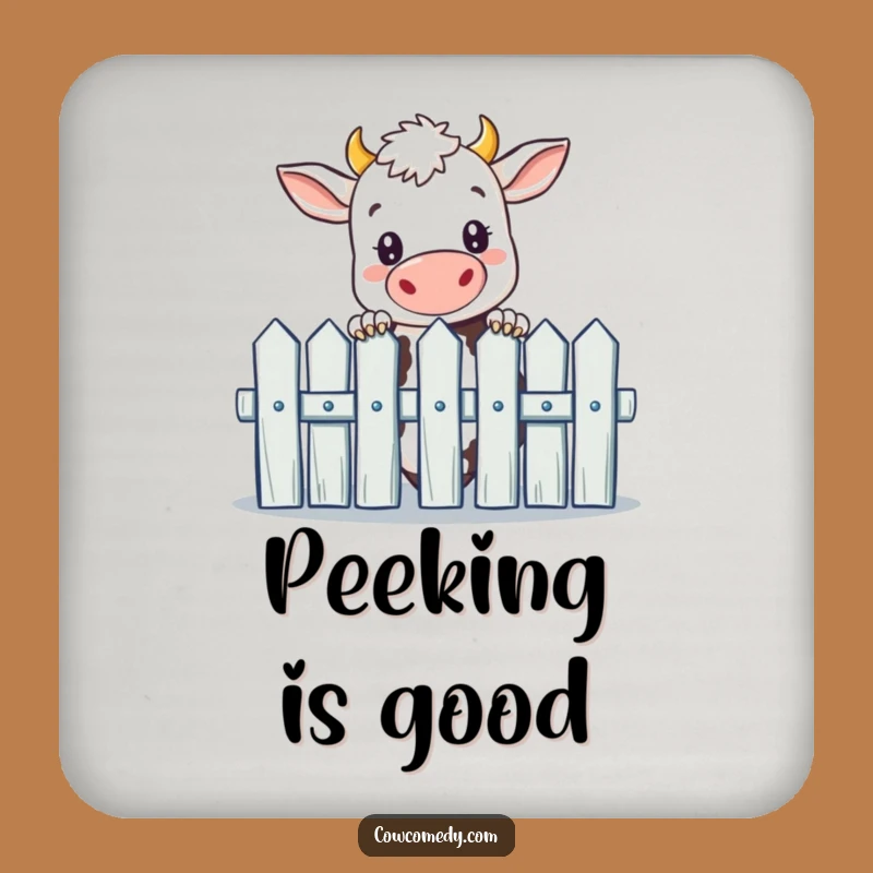 Funny Curious Cow Drink Coaster Set: Protect Surfaces with Humor