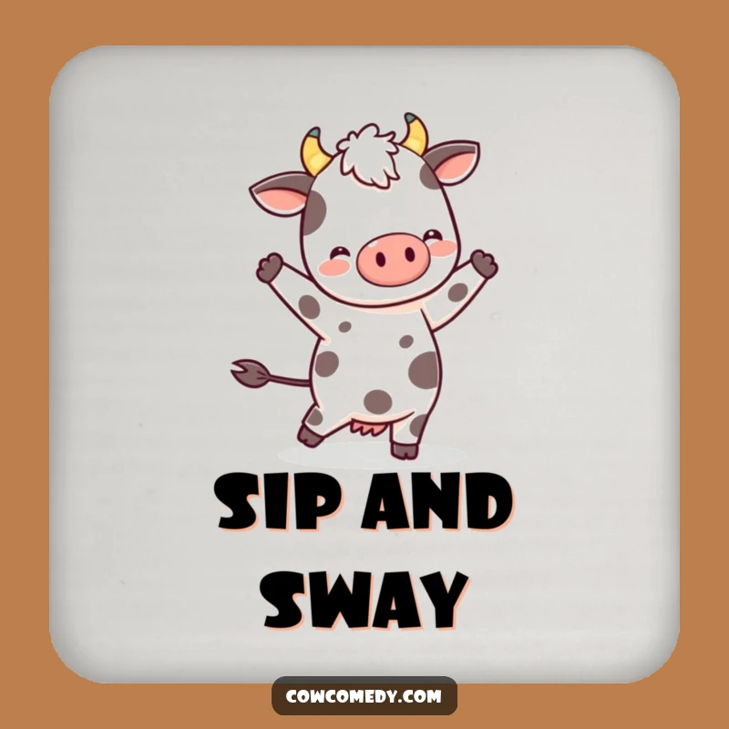 Funny Kawaii Cow Coaster Set - Spotted Dancer Drink Protection, Gift
