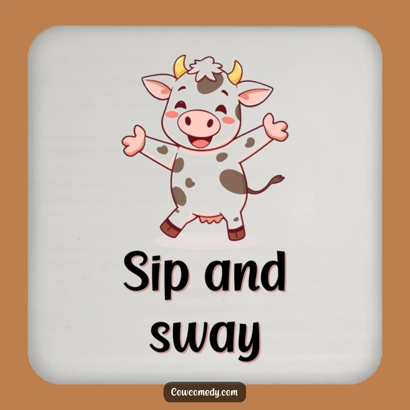 Funny Cheerful Cow Jig Coaster: Dancer Guard for Hilarious Drinks