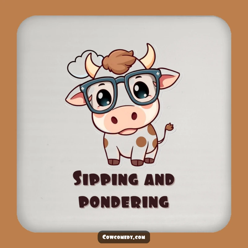 Funny Kawaii Cow Glasses Coaster: Thoughtful Cloud Cow Drink Gift!