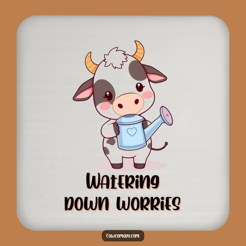 Funny Kawaii Cow Garden Coaster - Playful Watering Drink Protector Gift