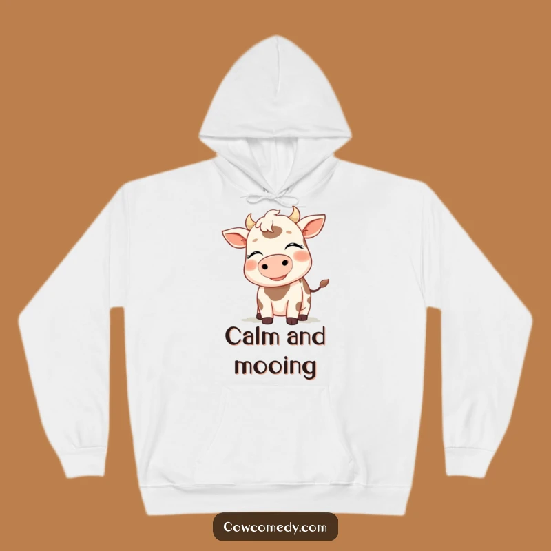 Cozy Funny Breezy Cow Hoodie - Warm and Peaceful Farm Gift
