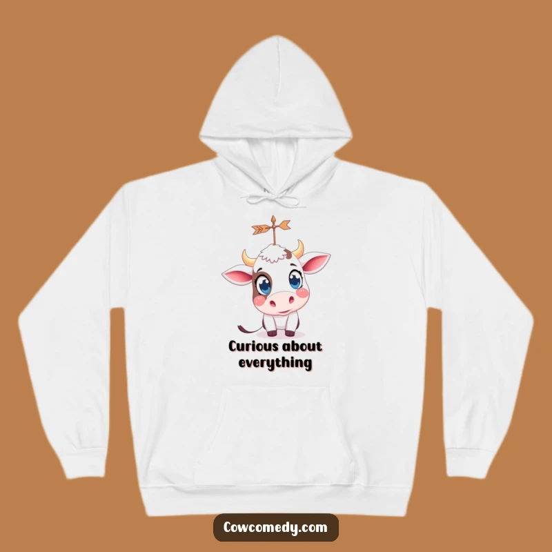 Cozy Curious Cow Hoodie - Funny Weather Vane Watching Gift