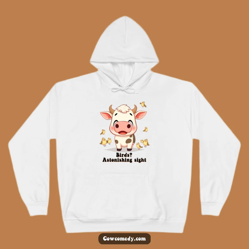 Cozy Funny Surprised Cow Hoodie: Snuggle Up with Wide-Eyed Wonder and Warmth