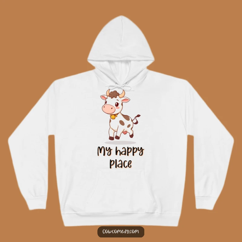 Funny Happy Bell Cow Hoodie: Cozy Cheerful Farm Gift