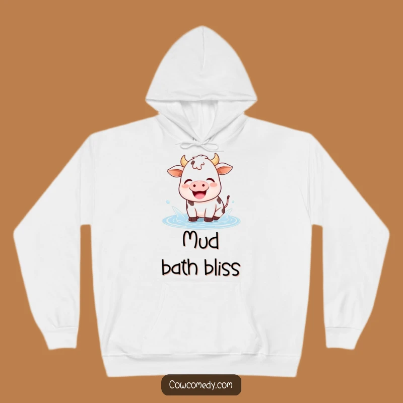 Cozy Funny Kawaii Cow Puddle Splash Hoodie: Warmth & Playful Joy