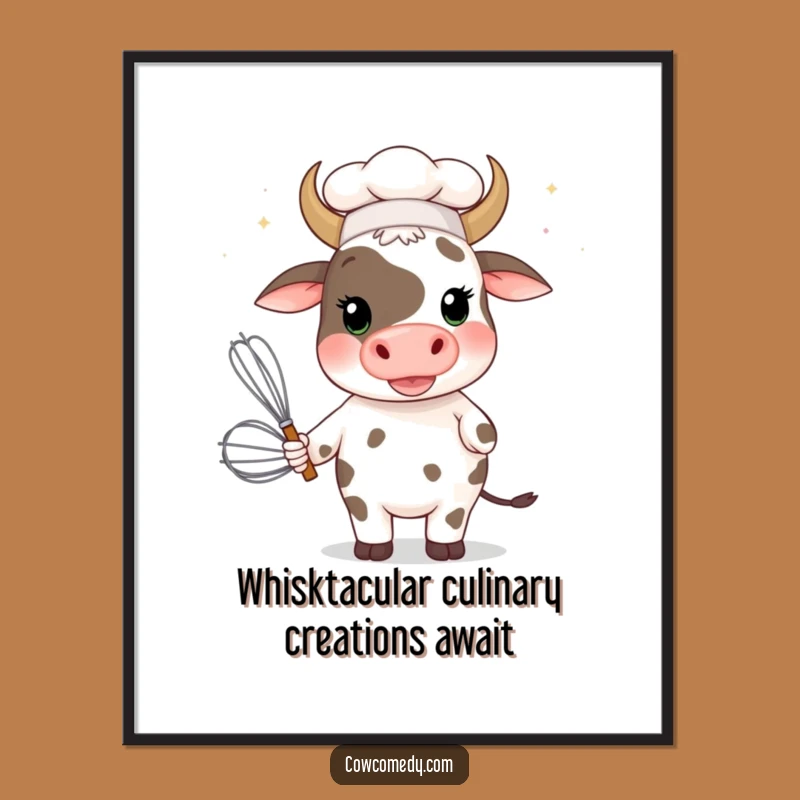 Free Printable Silly Chef Cow Wall Art - Funny Downloadable Decor for Kitchens!