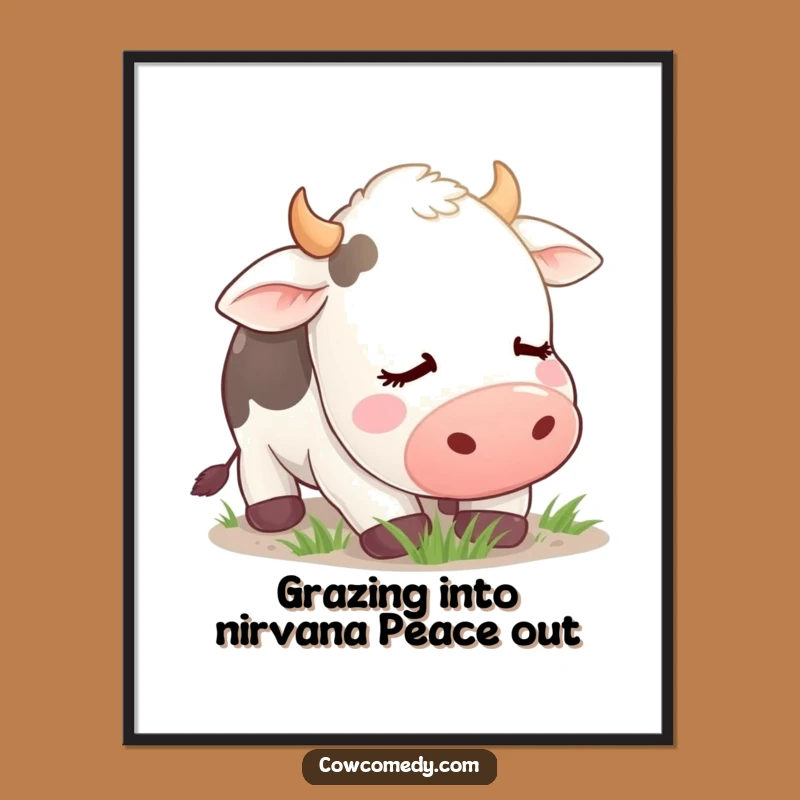 Free Printable Wall Art: Contented Cow Art, Funny Downloadable Decor for Farmhouse Lovers