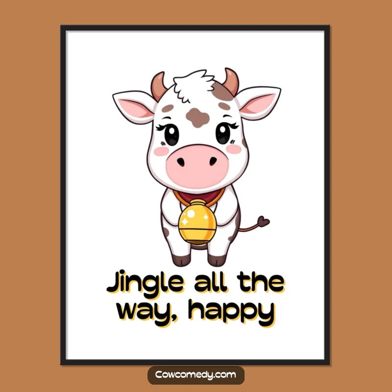 Funny Free Printable Wall Art: Whimsical Cow Bell, Enchanting Downloadable Decor