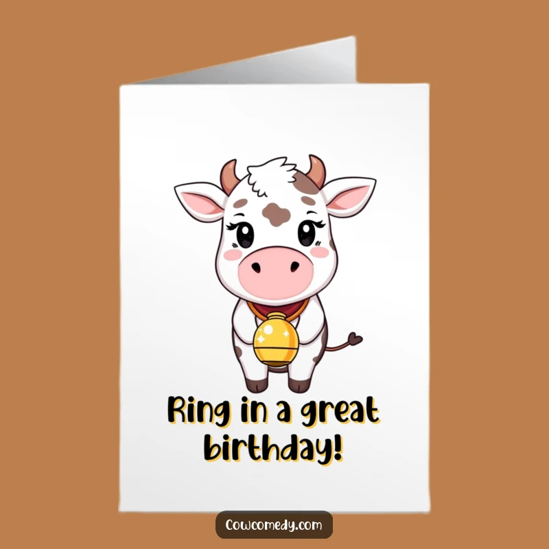 Free Printable Birthday Card: Whimsical Cow Bell for a Joyful DIY Gift
