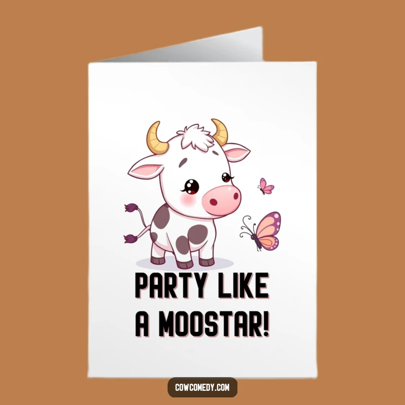 Free Printable Cow Birthday Card: Funny Wiggling Tail Downloadable Greeting