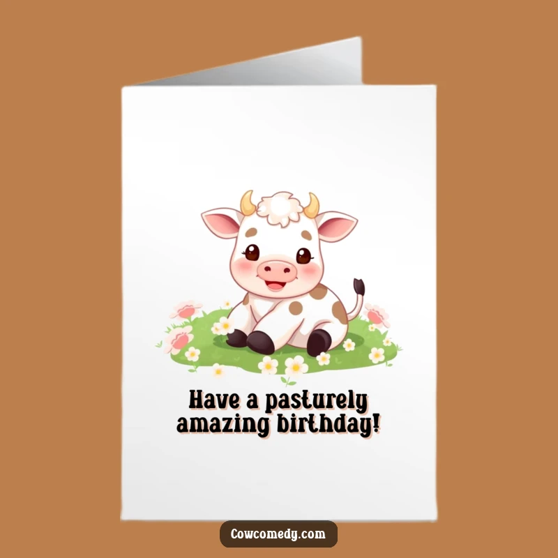 Free Printable Birthday Card: Tiny Rolling Cow for a Joyful DIY Gift