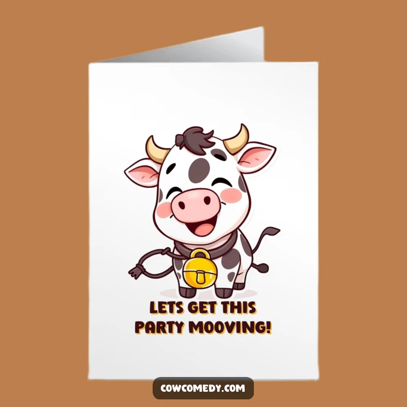 Free Printable Birthday Card: Giggling Cow Joyful - Funny Downloadable Gift
